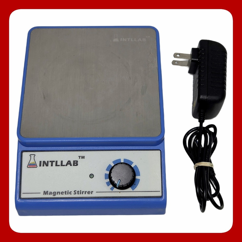 INTLLAB MS-500 Magnetic Stirrer Lab Mixer Stainless Steel Plate Blue Base 500
